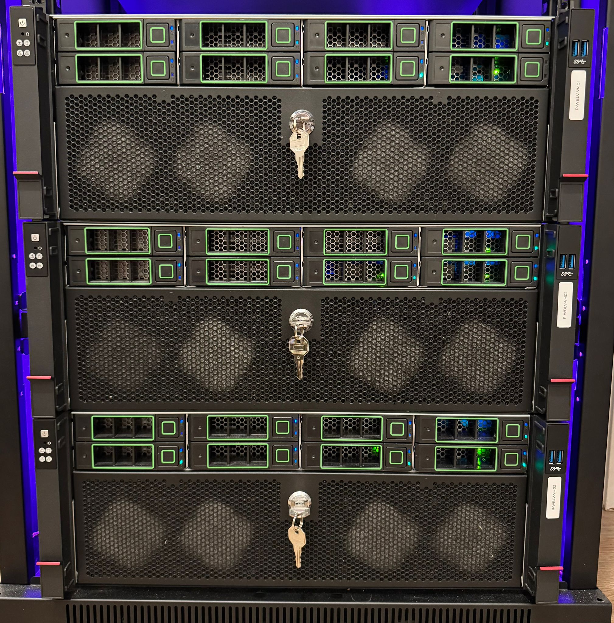 Compute tier — three-node Proxmox/Ceph cluster